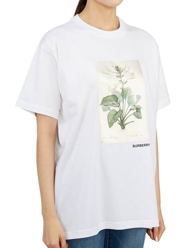 Burberry Botanical Sketch Cotton Overfit Short Sleeve T-Shirt White