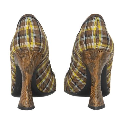 Prada Vintage Plaid Canvas Pumps