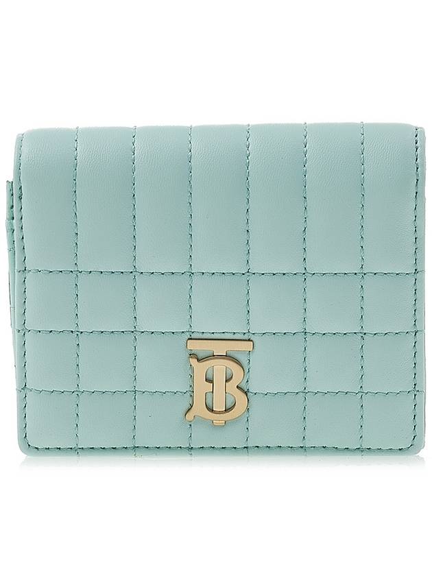 Burberry Lola Quilted Tri-Fold Half Wallet Blue