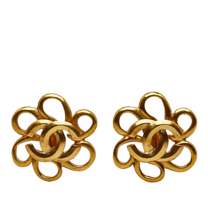 Top Quality Chanel Flowers Cocomark Earrings Gold  Ladies Chanel