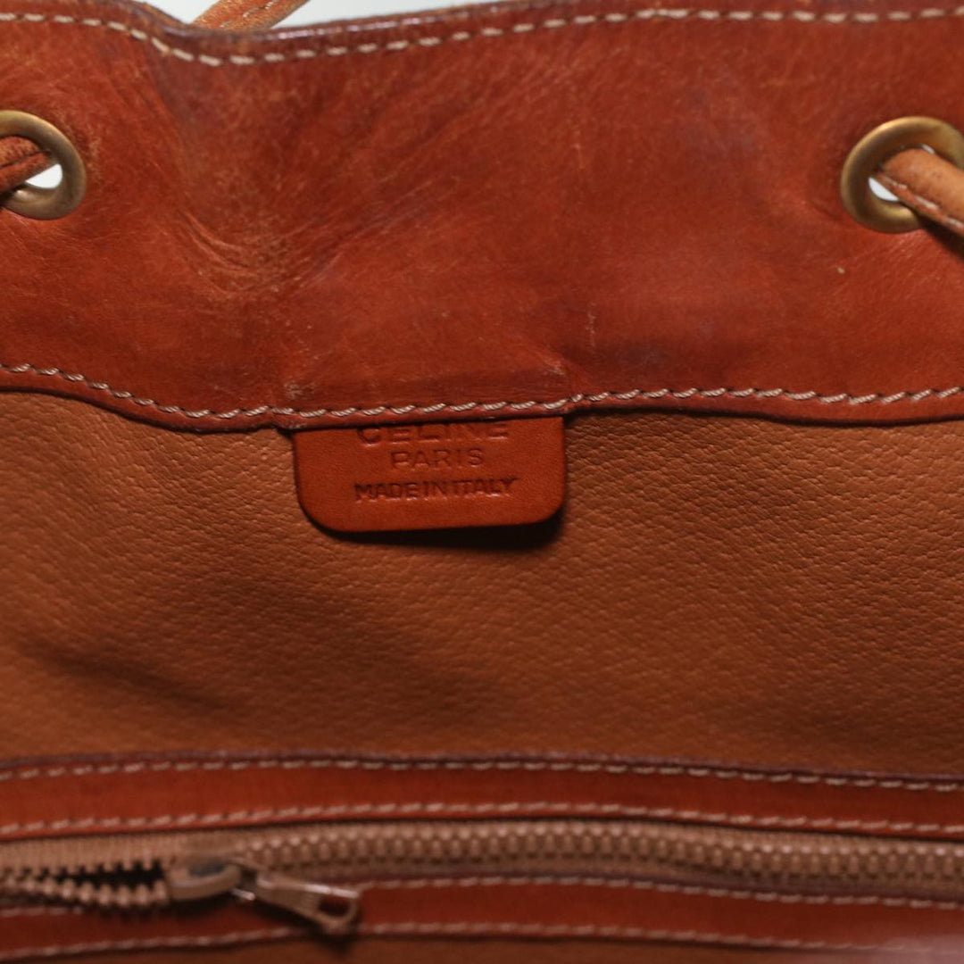 Celine Macadam Canvas Shoulder Bag PVC Leather Brown  38054