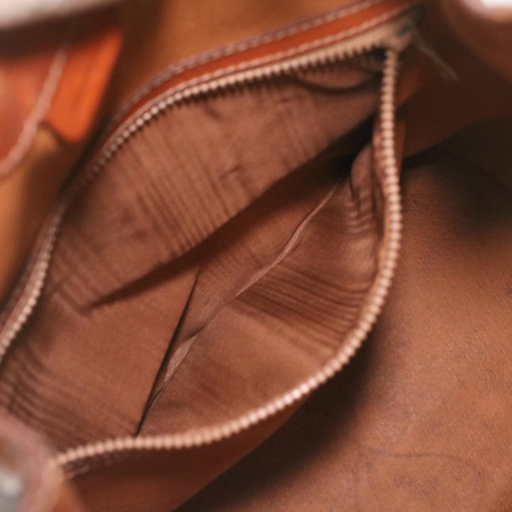 Celine Macadam Canvas Shoulder Bag PVC Leather Brown  38054