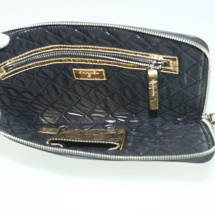 Top Quality Chanel Clutch Bag Metallic Leather Gold A82164 CC Auth 38172