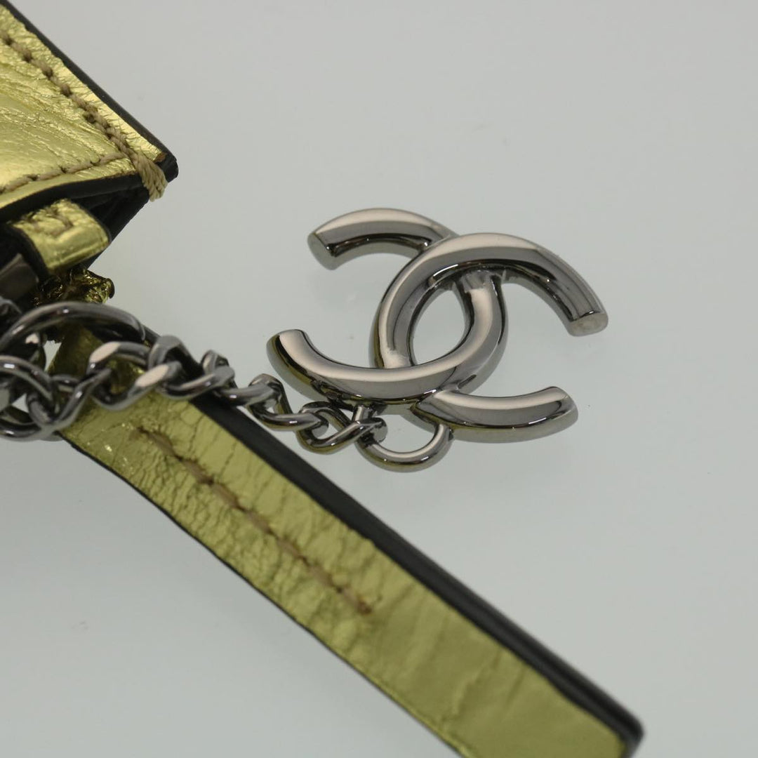 Top Quality Chanel Clutch Bag Metallic Leather Gold A82164 CC Auth 38172