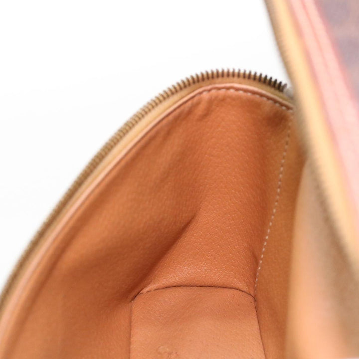 Celine Macadam Canvas Hand Bag PVC Leather Brown  38356