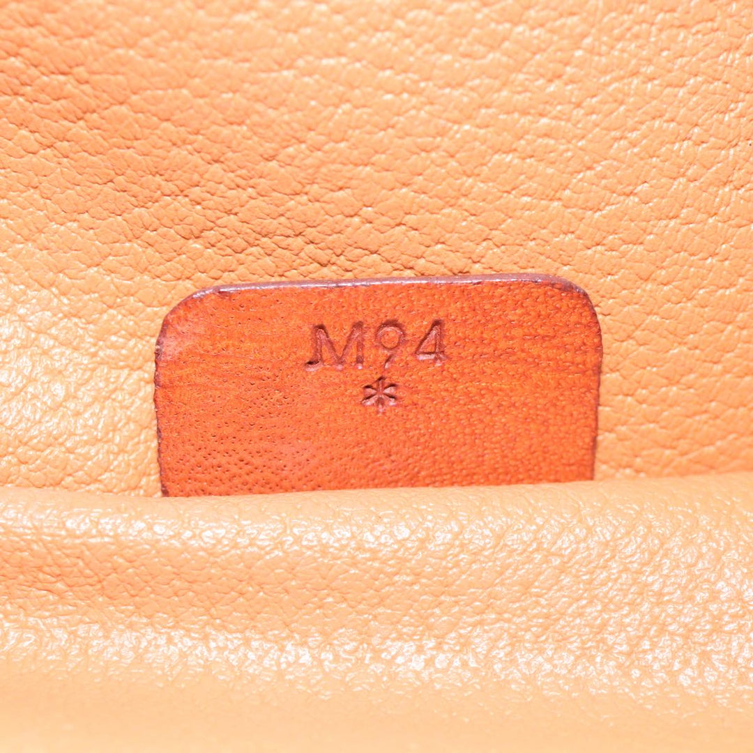 Celine Macadam Canvas Hand Bag PVC Leather Brown  38356