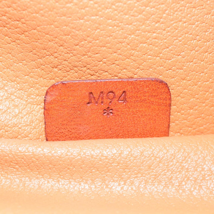 Celine Macadam Canvas Hand Bag PVC Leather Brown  38356