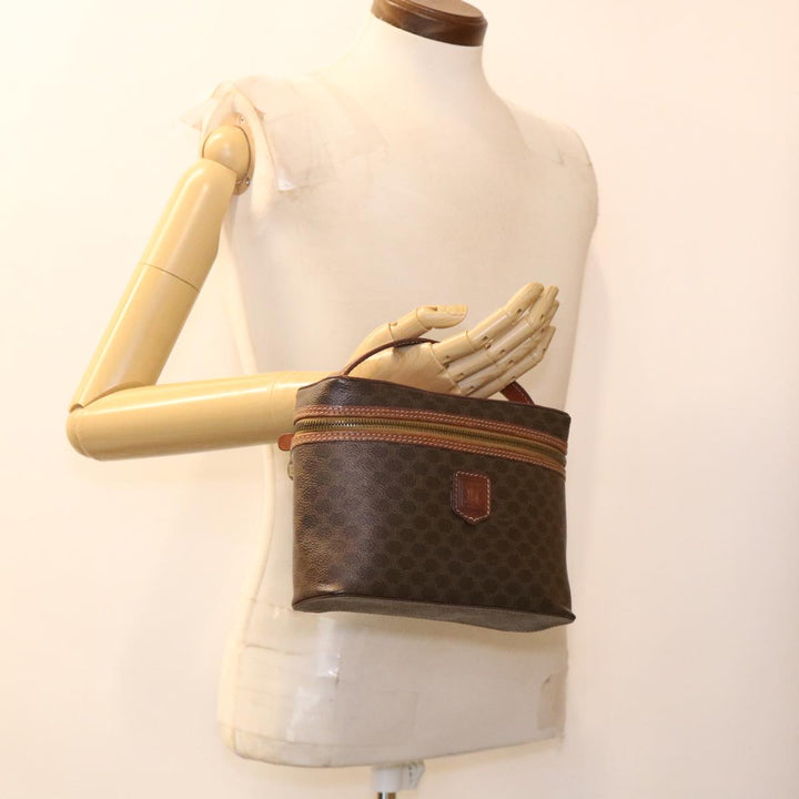 Celine Macadam Canvas Hand Bag PVC Leather Brown  38356