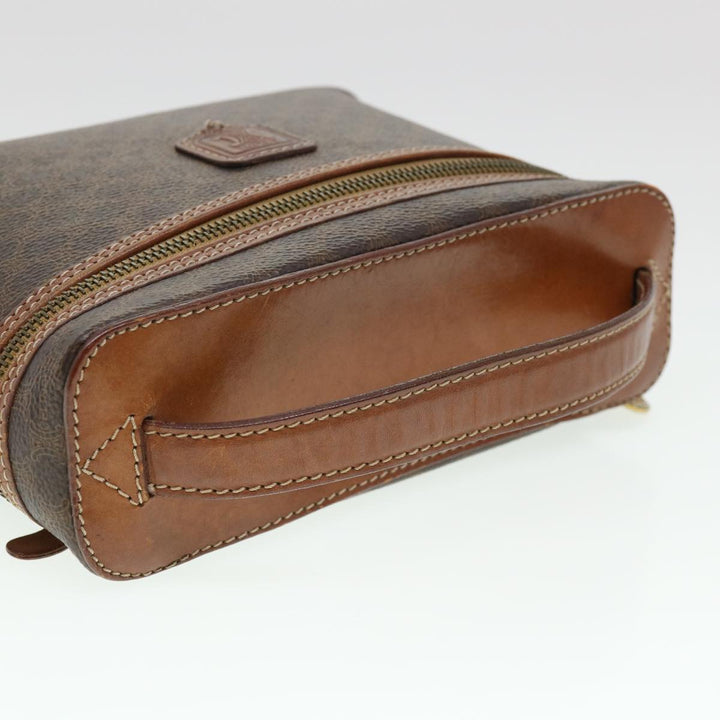 Celine Macadam Canvas Hand Bag PVC Leather Brown  38356