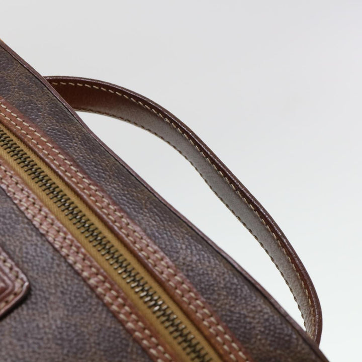Celine Macadam Canvas Hand Bag PVC Leather Brown  38356