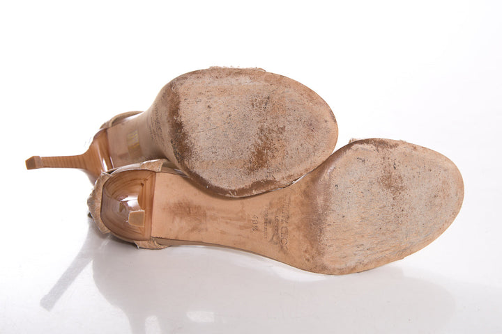Jimmy Choo Tan Snake Heels SZ 40.5