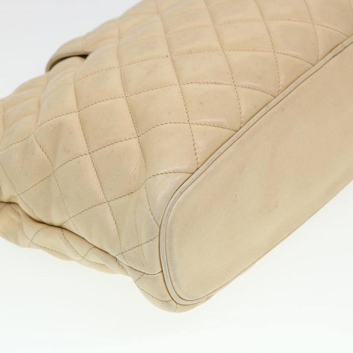 Top Quality Chanel Chain Shoulder Bag Lamb Skin Beige CC Auth 38451