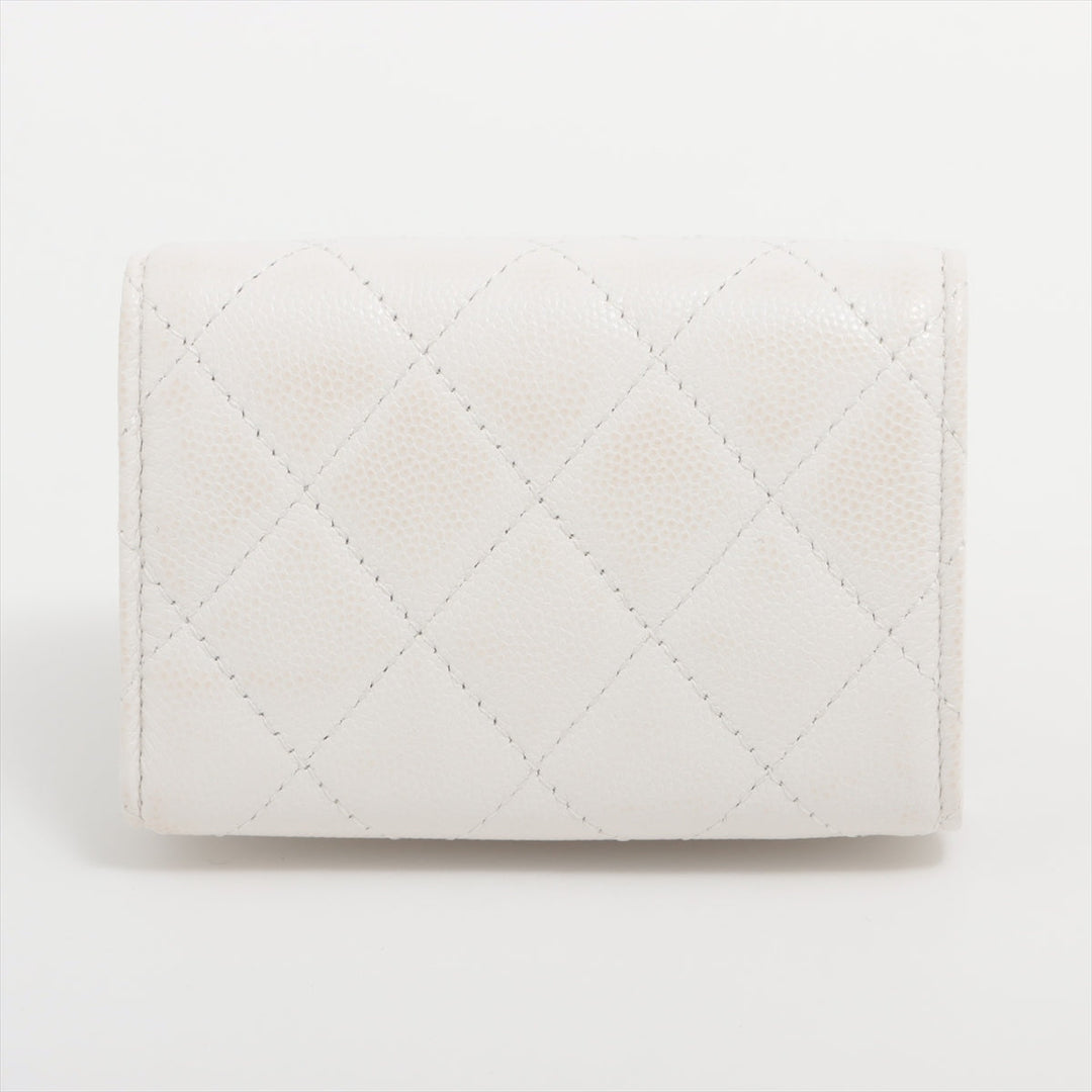 Top Quality Chanel Matrasse Caviar S Compact Wallet White Gold  Random