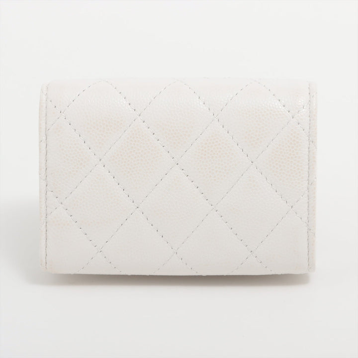 Top Quality Chanel Matrasse Caviar S Compact Wallet White Gold  Random