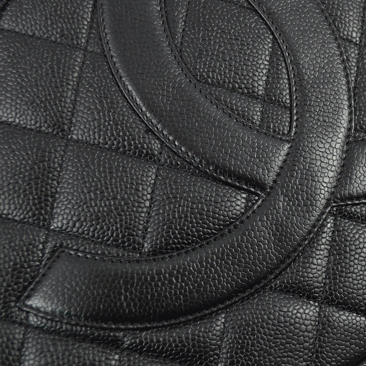 Top Quality Chanel Black Caviar Medallion Tote Handbag