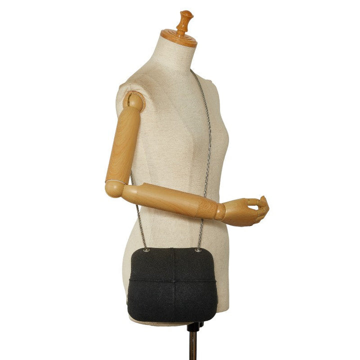 Top Quality Chanel Cocomark  houlder Bag Hip Bag Gray Felt  Chanel