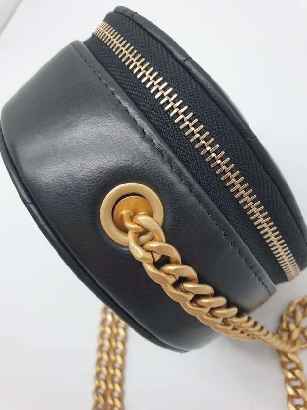 Quilted Ball Chain Mini Lambskin Cross Bag Black Chanel