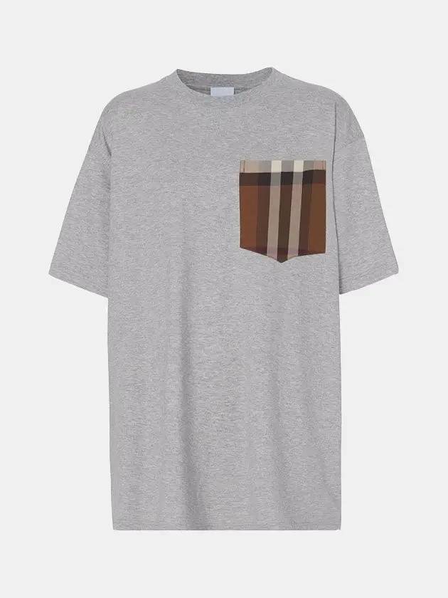 Burberry WoMen's Check Pocket Short Sleeve T-Shirt Grey