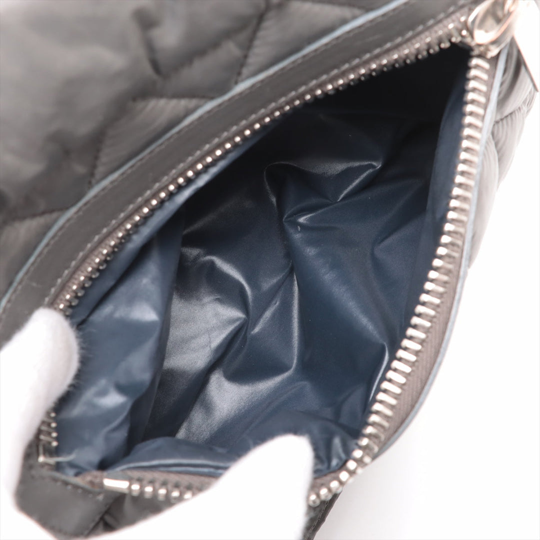 Top Quality Chanel Coconut Nylon X Leather Shoulder Bag Gr Silver Gold  13th