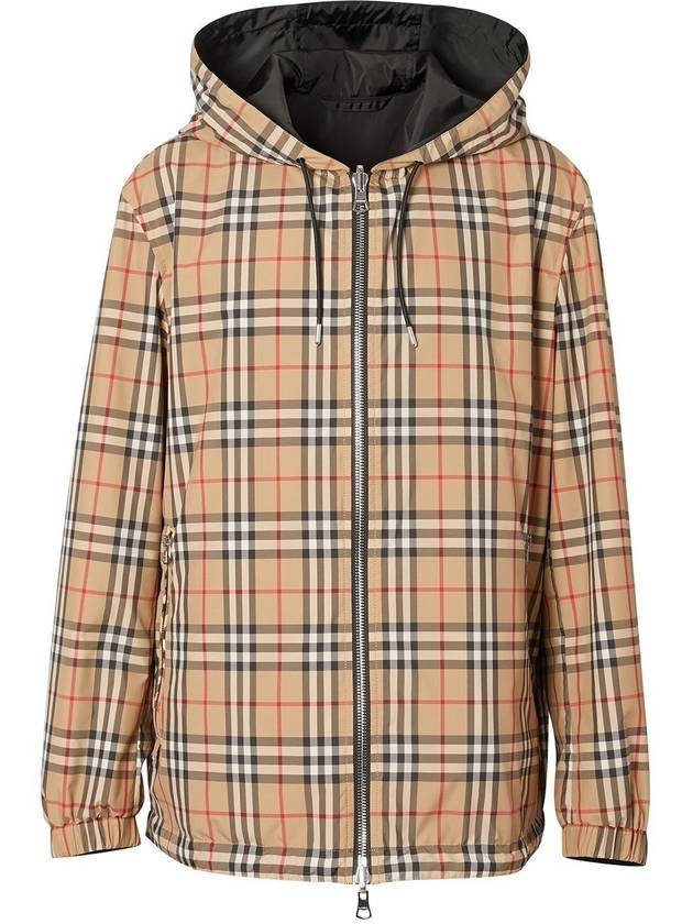 Burberry Reversible Vintage Check Hooded Jacket Archive Beige