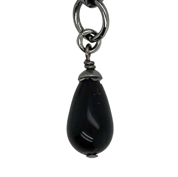 Top Quality Chanel - Gripoix CC Necklace - Red Stones - Silver Burgundy Logo Charm Chain