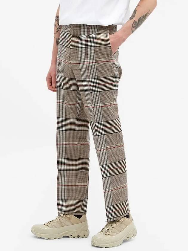 Burberry Tartan Check Tailored Straight Pants Beige