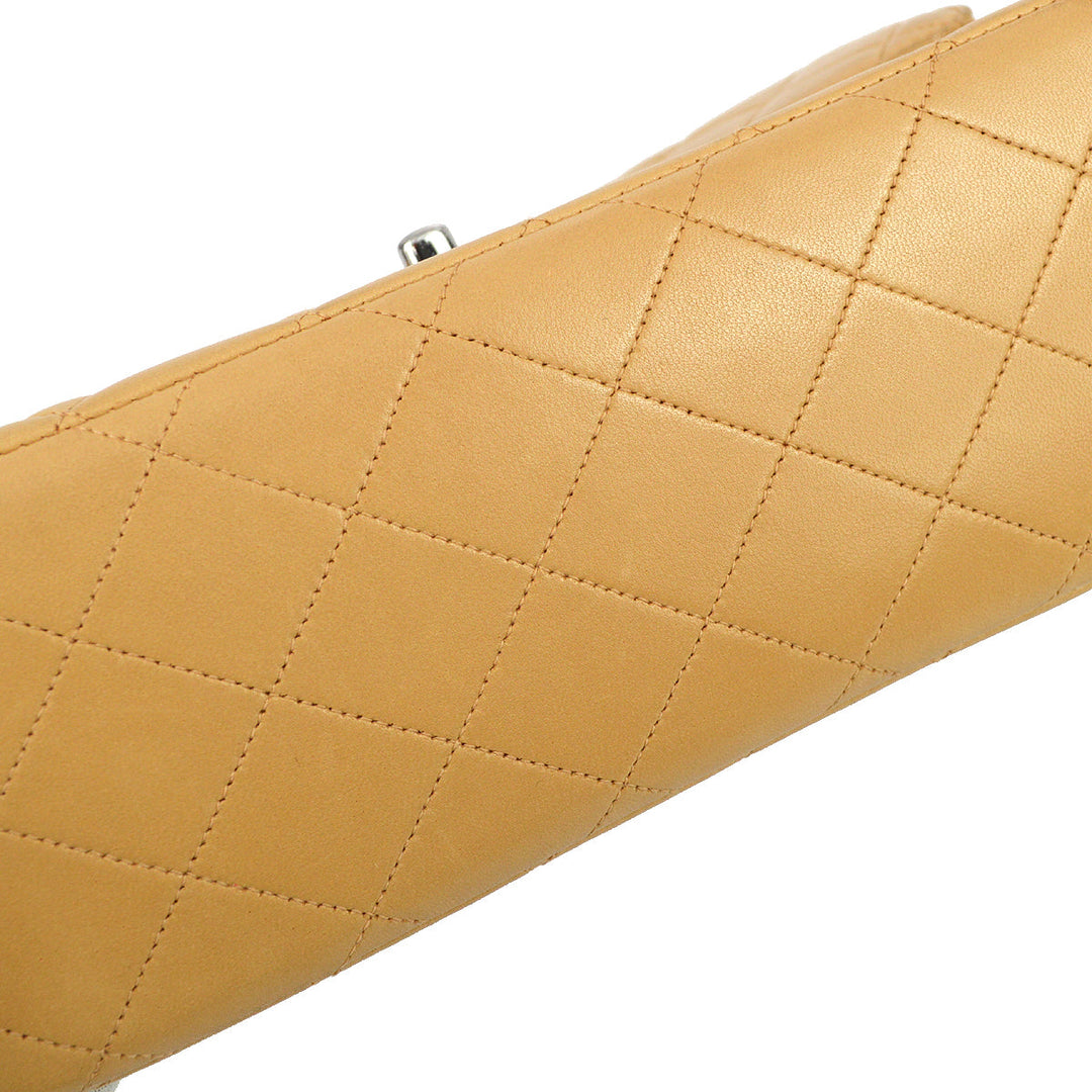 Top Quality Chanel Beige Lambskin Double Sided Classic Flap Shoulder Bag