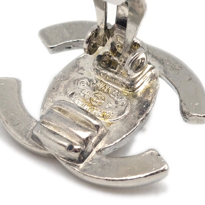 Top Quality Chanel CC Turnlock Earrings Clip-On Silver Small 96P
