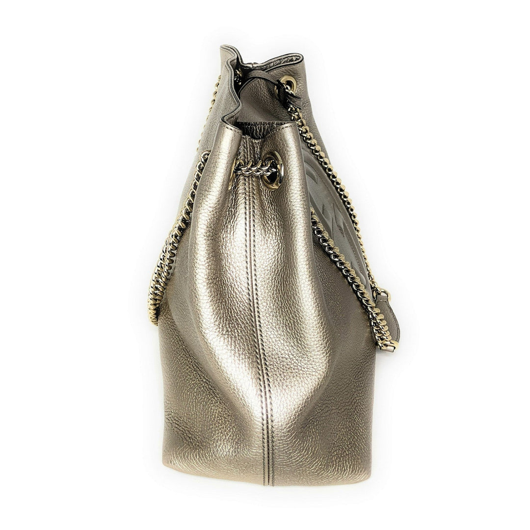 Gucci Pebbled Calfskin Medium Soho Chain Shoulder Bag