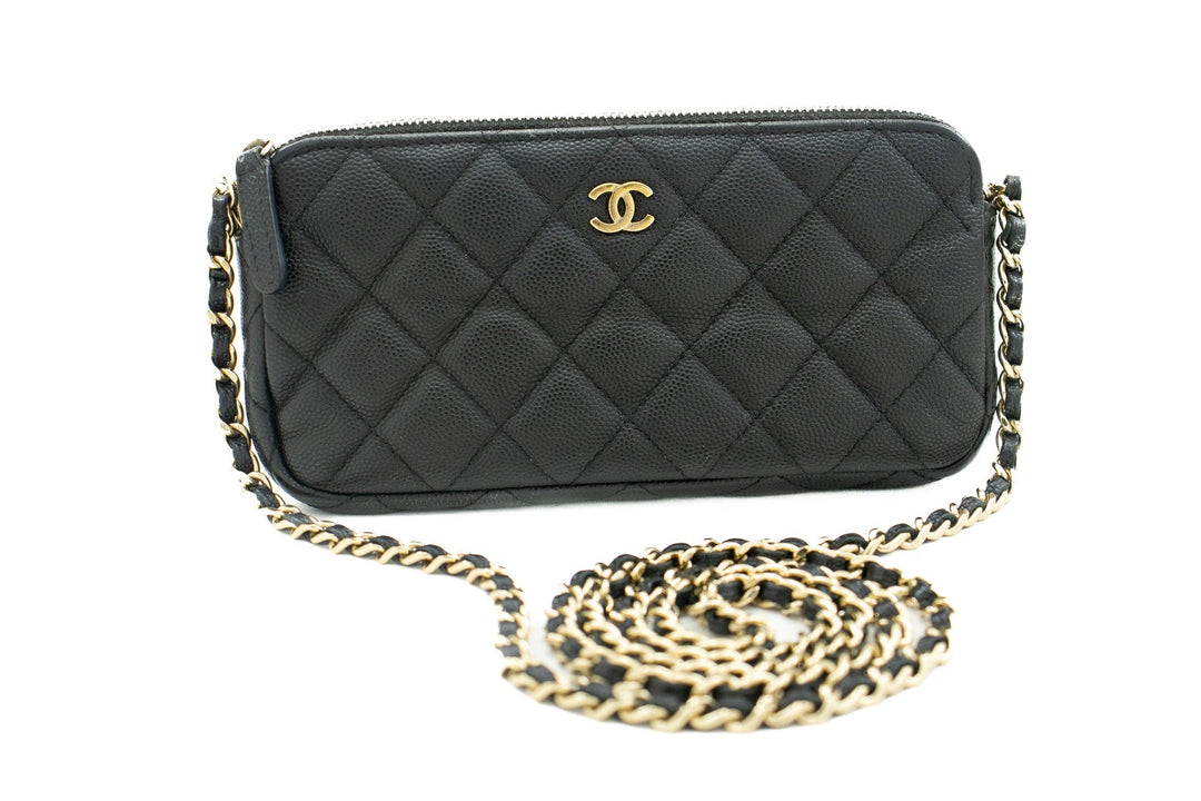 Top Quality Chanel Caviar Wallet On Chain WOC Double Zip Chain Shoulder Bag