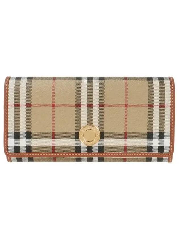 Burberry Vintage Check Flap Long Wallet Beige