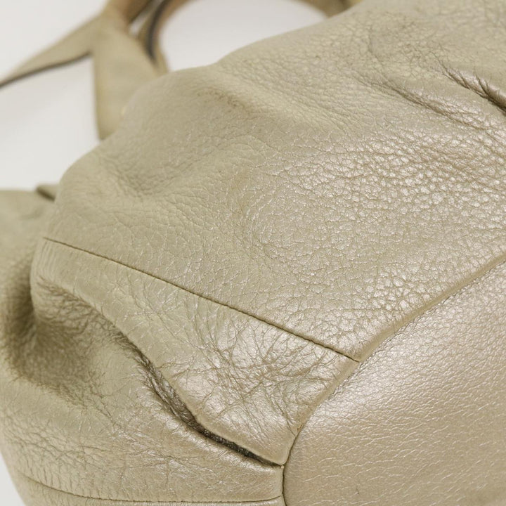 Celine Hand Bag Leather 2way Silver WC-AT0069 Auth 39622