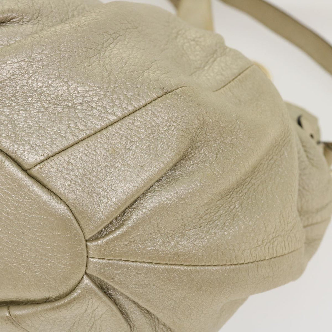 Celine Hand Bag Leather 2way Silver WC-AT0069 Auth 39622