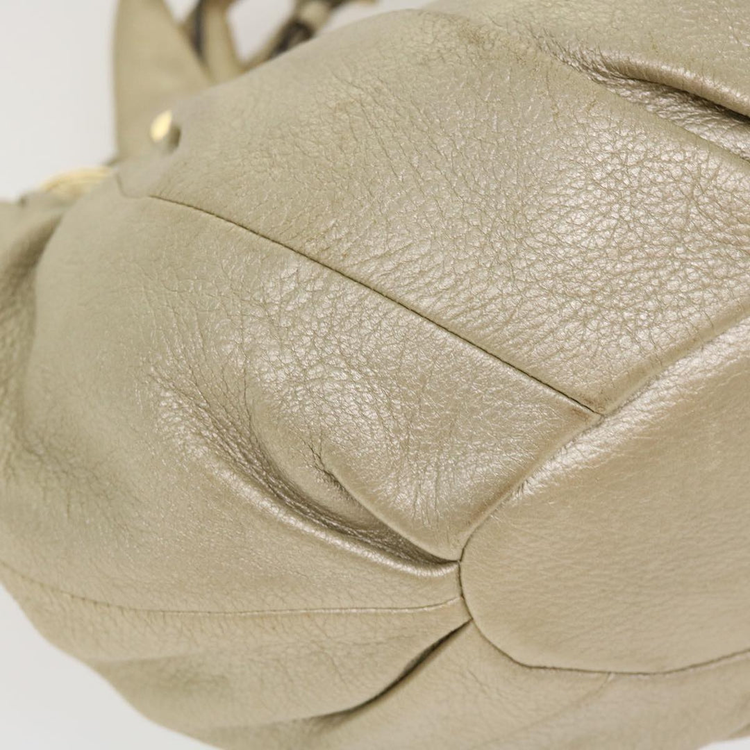 Celine Hand Bag Leather 2way Silver WC-AT0069 Auth 39622