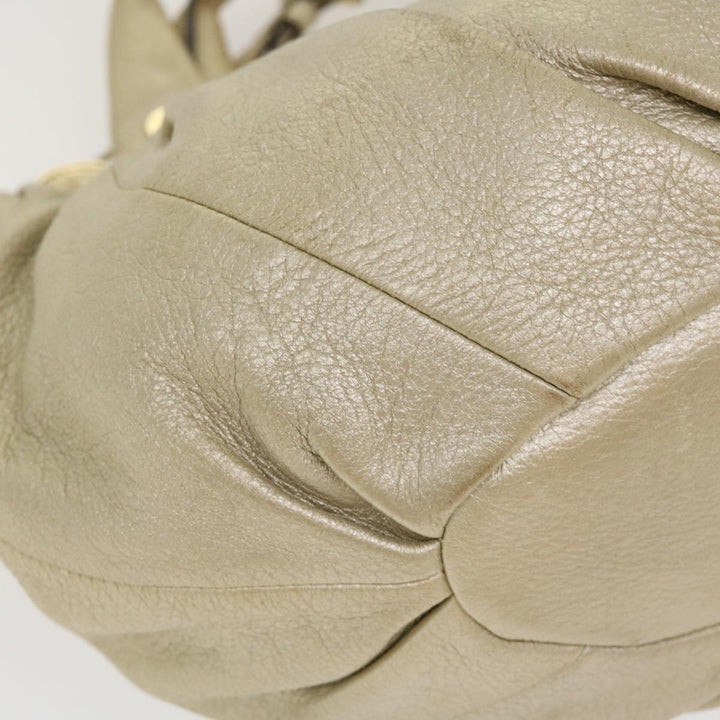 Celine Hand Bag Leather 2way Silver WC-AT0069 Auth 39622