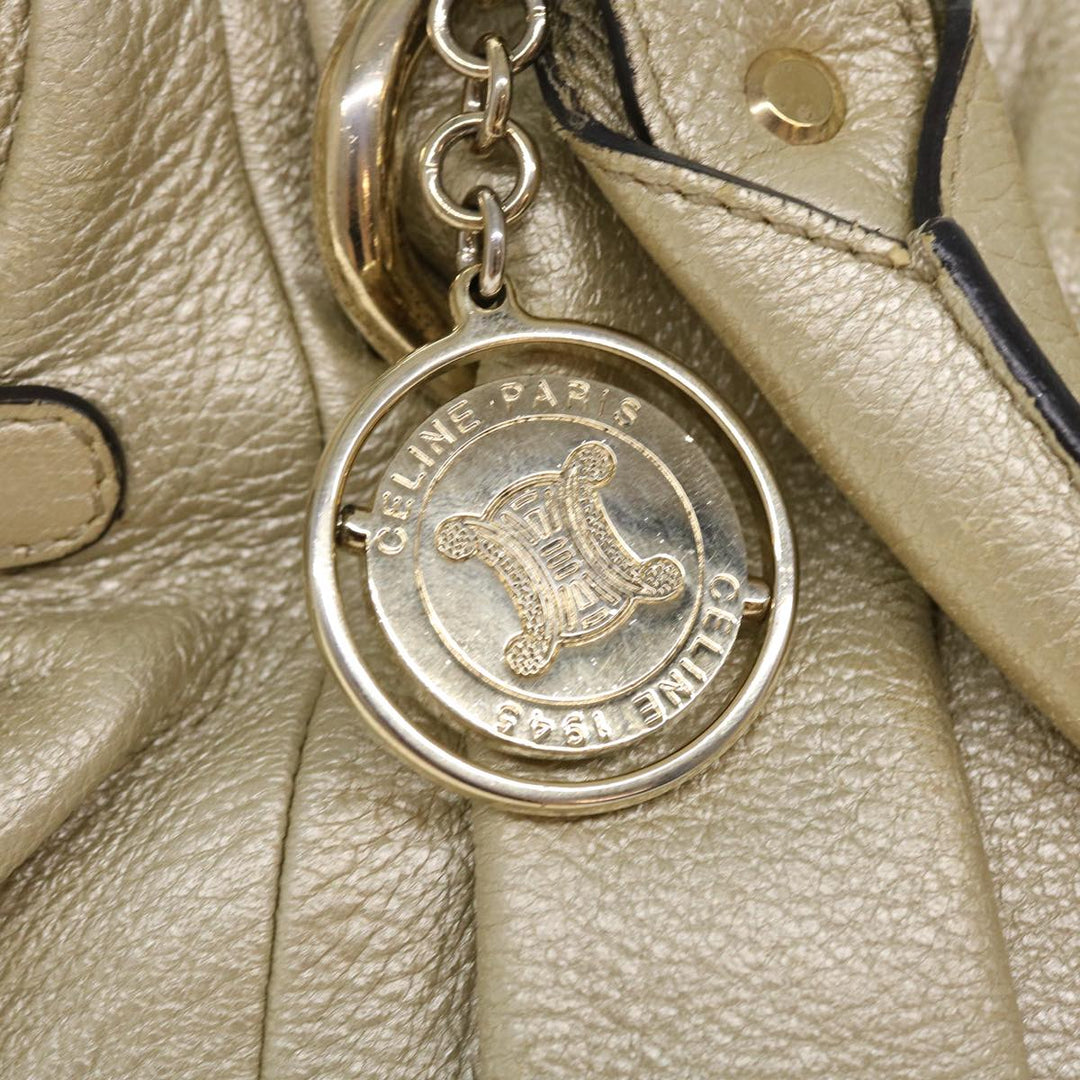 Celine Hand Bag Leather 2way Silver WC-AT0069 Auth 39622
