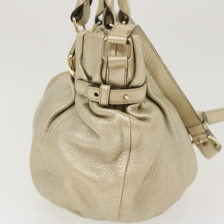 Celine Hand Bag Leather 2way Silver WC-AT0069 Auth 39622