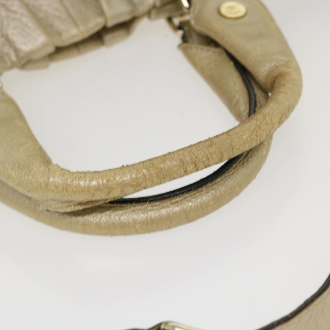 Celine Hand Bag Leather 2way Silver WC-AT0069 Auth 39622