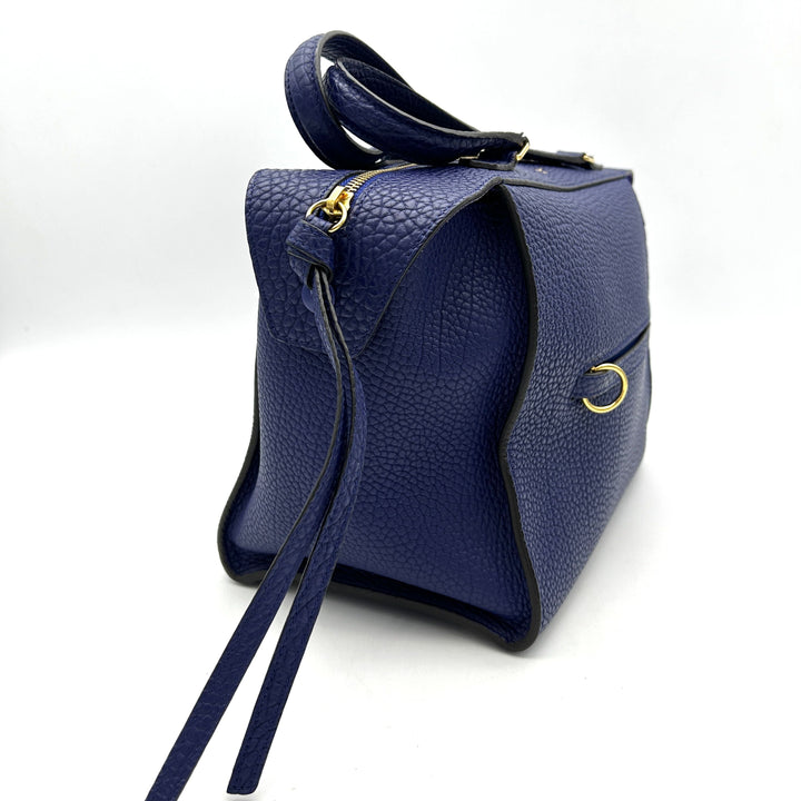 Céline Borsa a mano in pelle con anello piccolo Celine blu LA31565