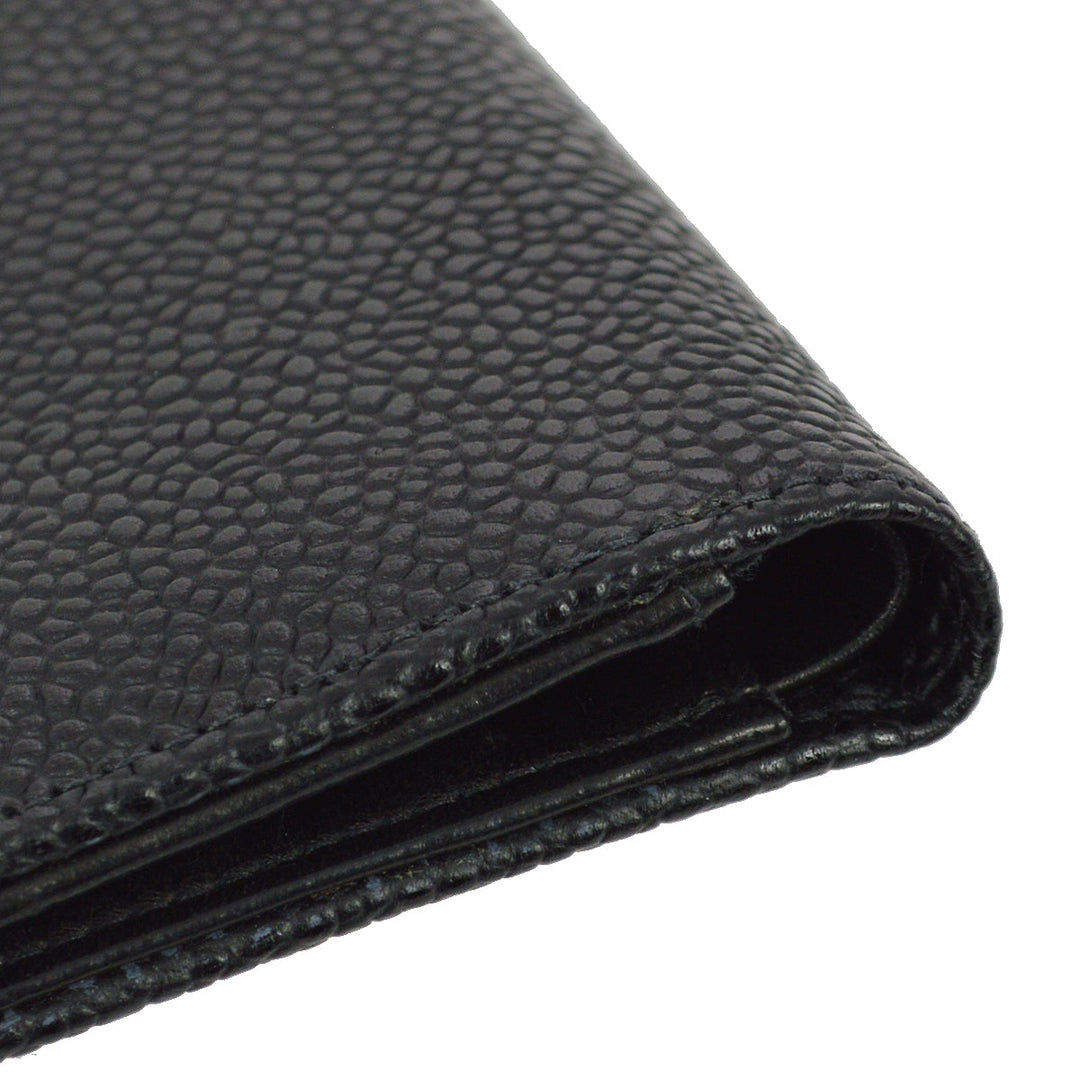 Top Quality Chanel 2000-2002 Black Caviar Bifold Wallet Purse