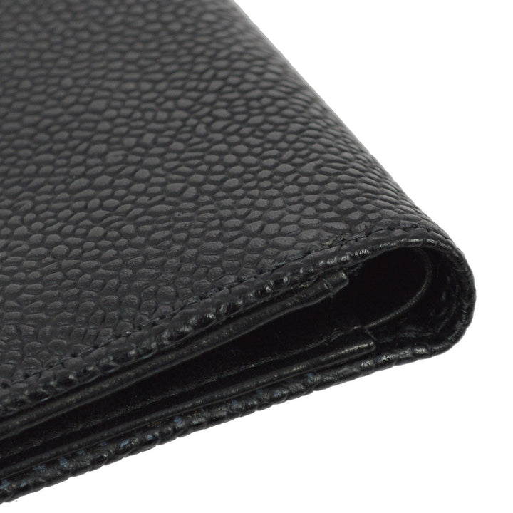 Top Quality Chanel 2000-2002 Black Caviar Bifold Wallet Purse