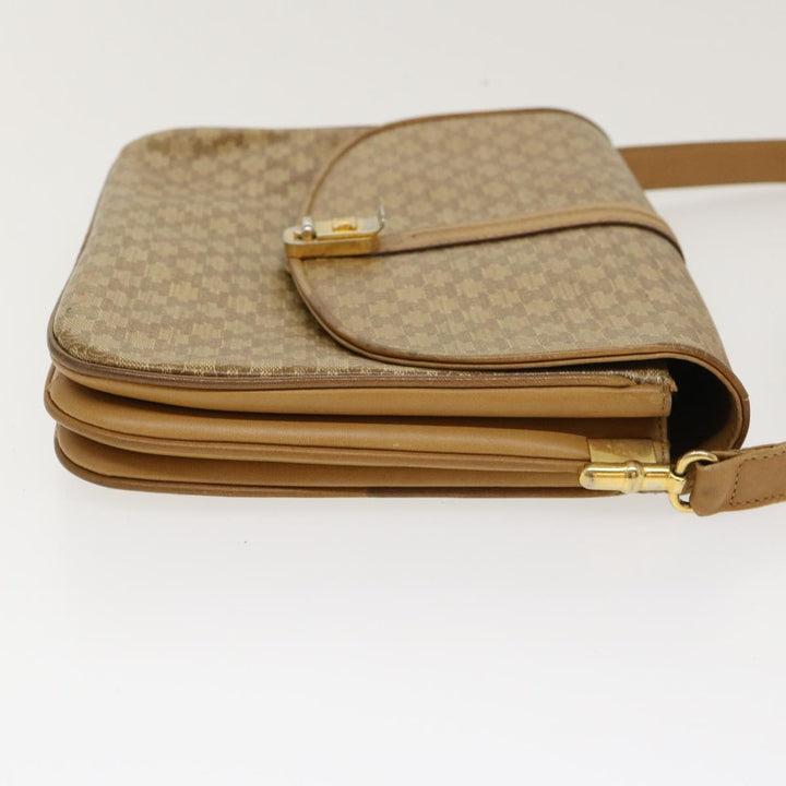 Celine Macadam Canvas Shoulder Bag PVC Leather Beige  39942