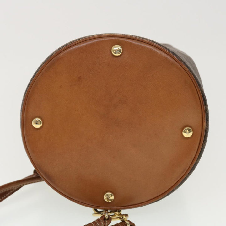 Celine Macadam Canvas Shoulder Bag PVC Leather Brown  39946