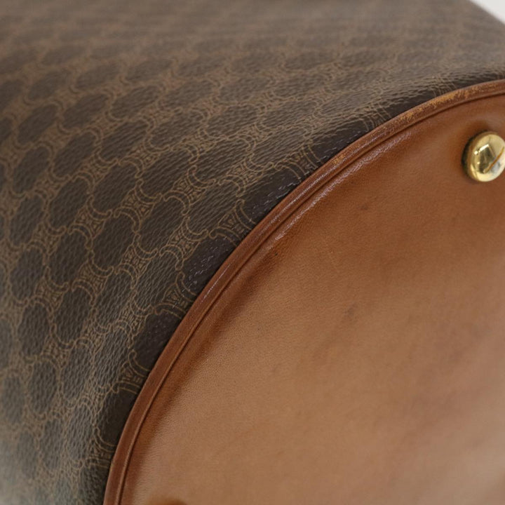 Celine Macadam Canvas Shoulder Bag PVC Leather Brown  39946
