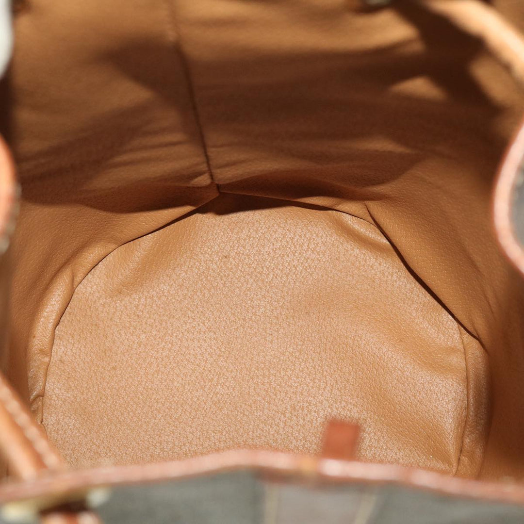 Celine Macadam Canvas Shoulder Bag PVC Leather Brown  39946