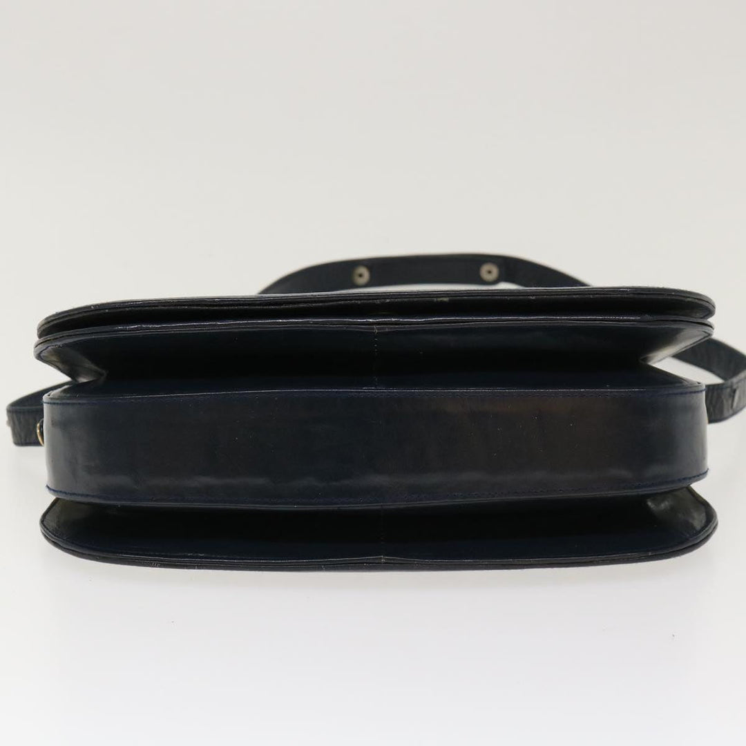 Celine C Macadam Canvas Horse Carriage Shoulder Bag Navy Auth 39948