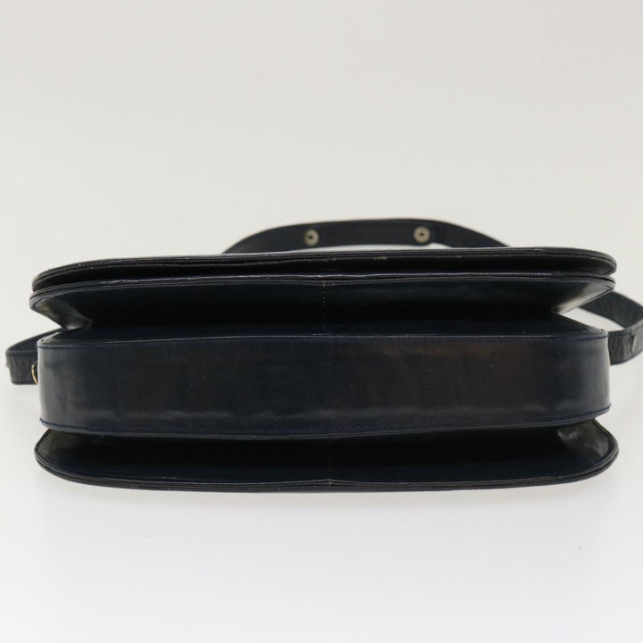 Celine C Macadam Canvas Horse Carriage Shoulder Bag Navy Auth 39948