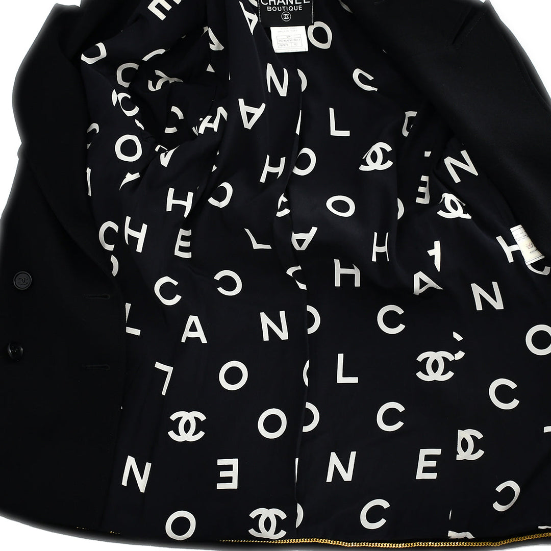 Top Quality Chanel Double Breasted Jacket Black 97P #42