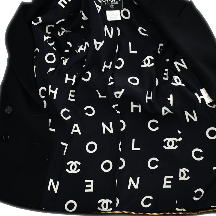 Top Quality Chanel Double Breasted Jacket Black 97P #42