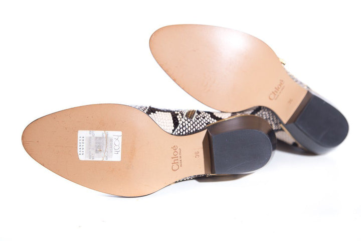 Chloe Snakeskin & Gold Boots SZ 36